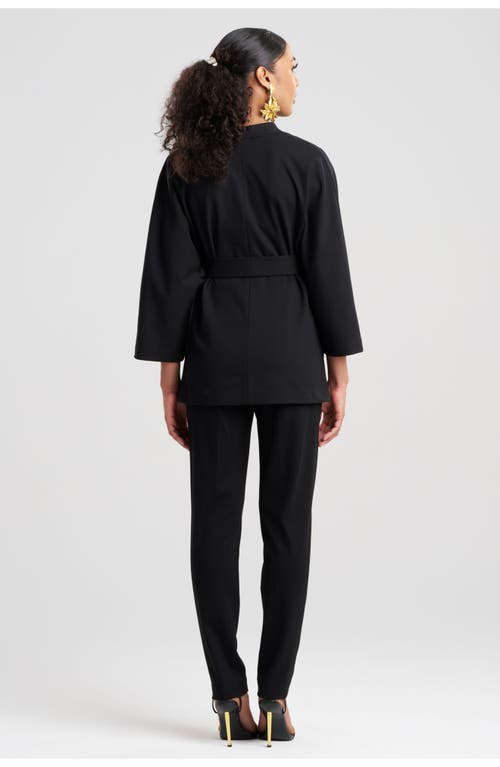 Natori Compact Knit Kimono Jacket In Black