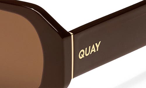 Quay Hyped Up 38mm Square Sunglasses In Brown