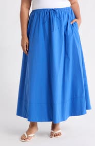 Renee C Cotton Poplin Maxi Skirt