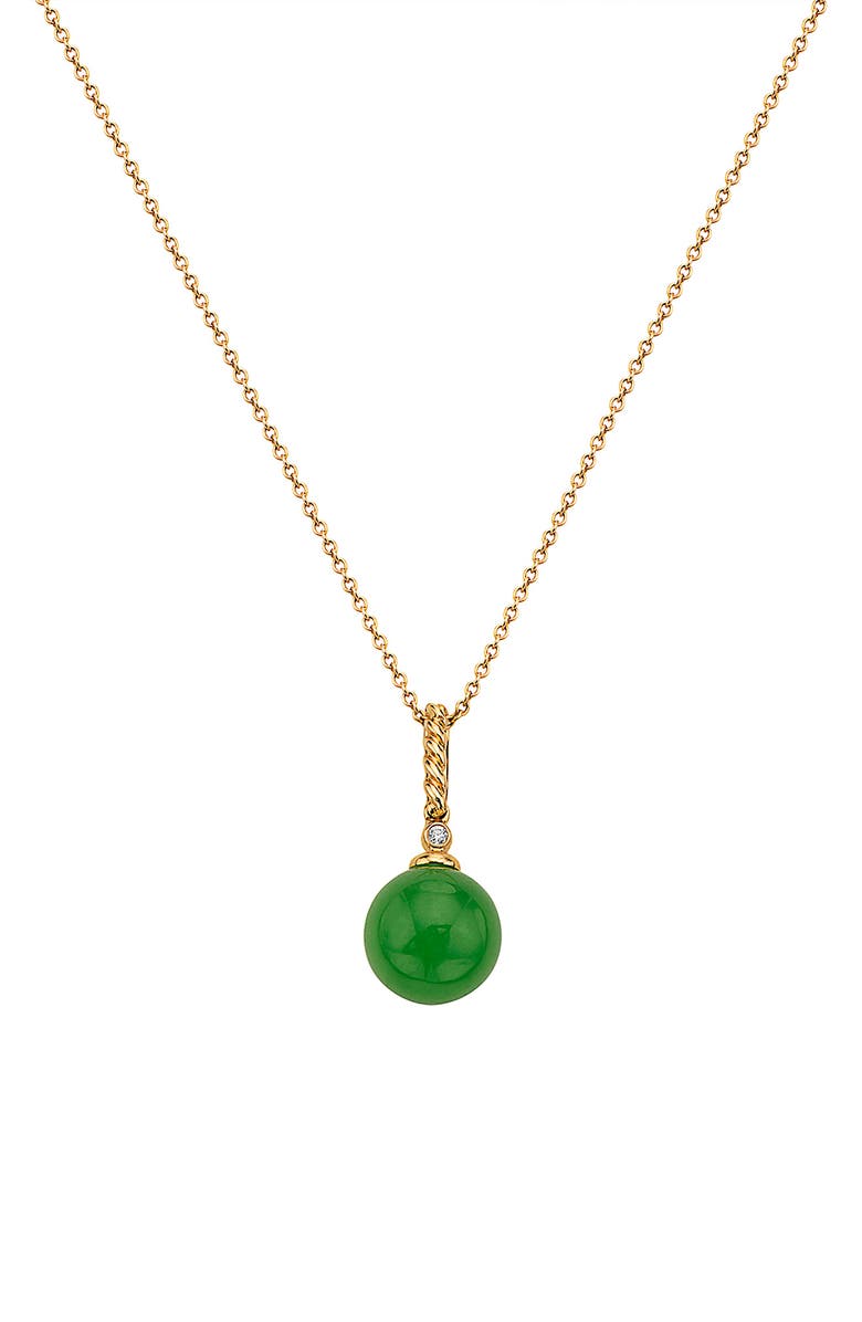 EFFY Jade & Diamond Accent Pendant Necklace, Main, color, Green