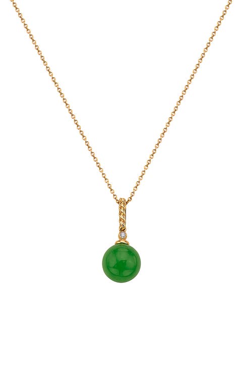 Jade & Diamond Accent Pendant Necklace