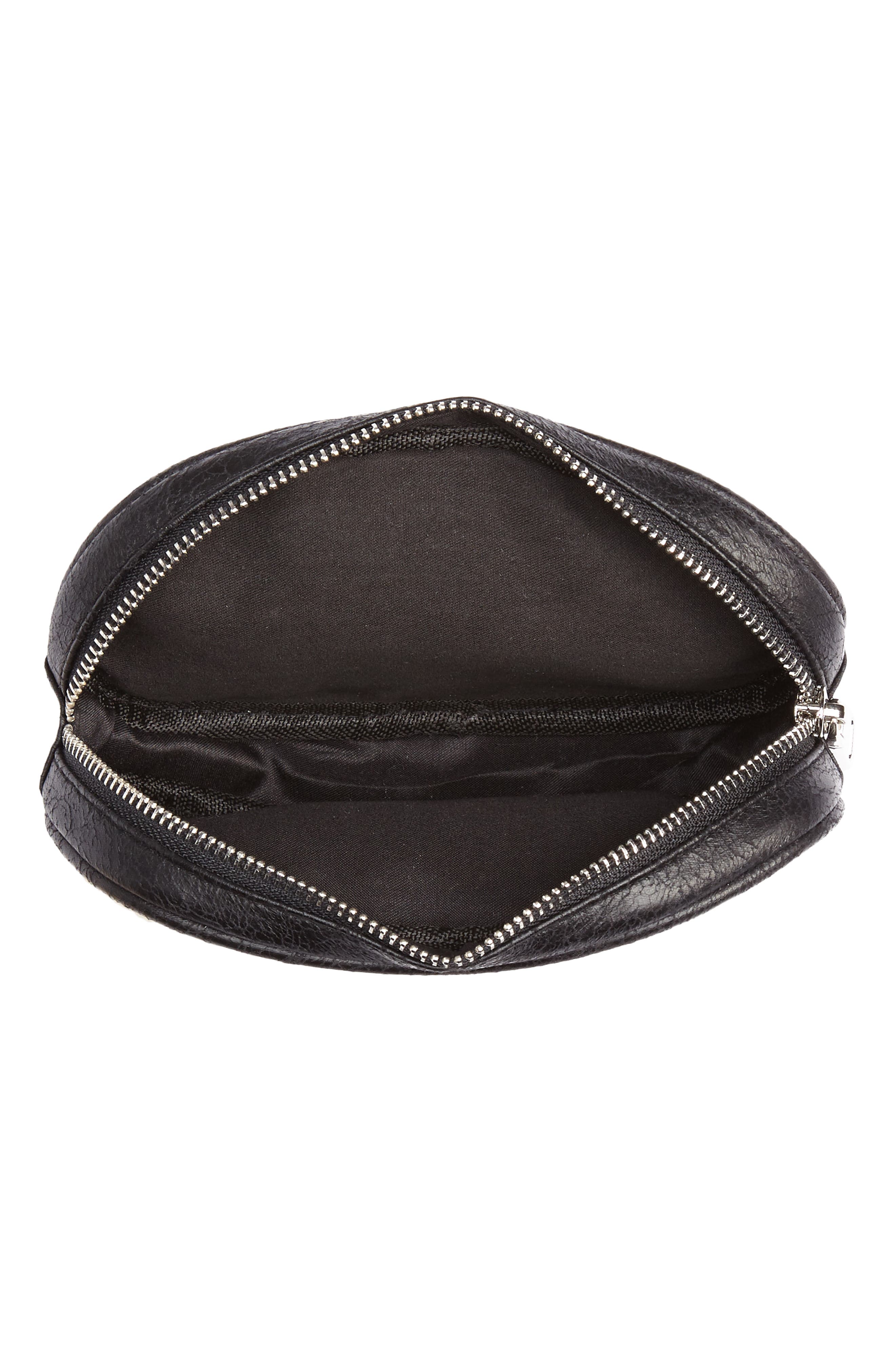 Faux Shearling Belt Bag, Alternate, color, BLACK/ NATURAL
