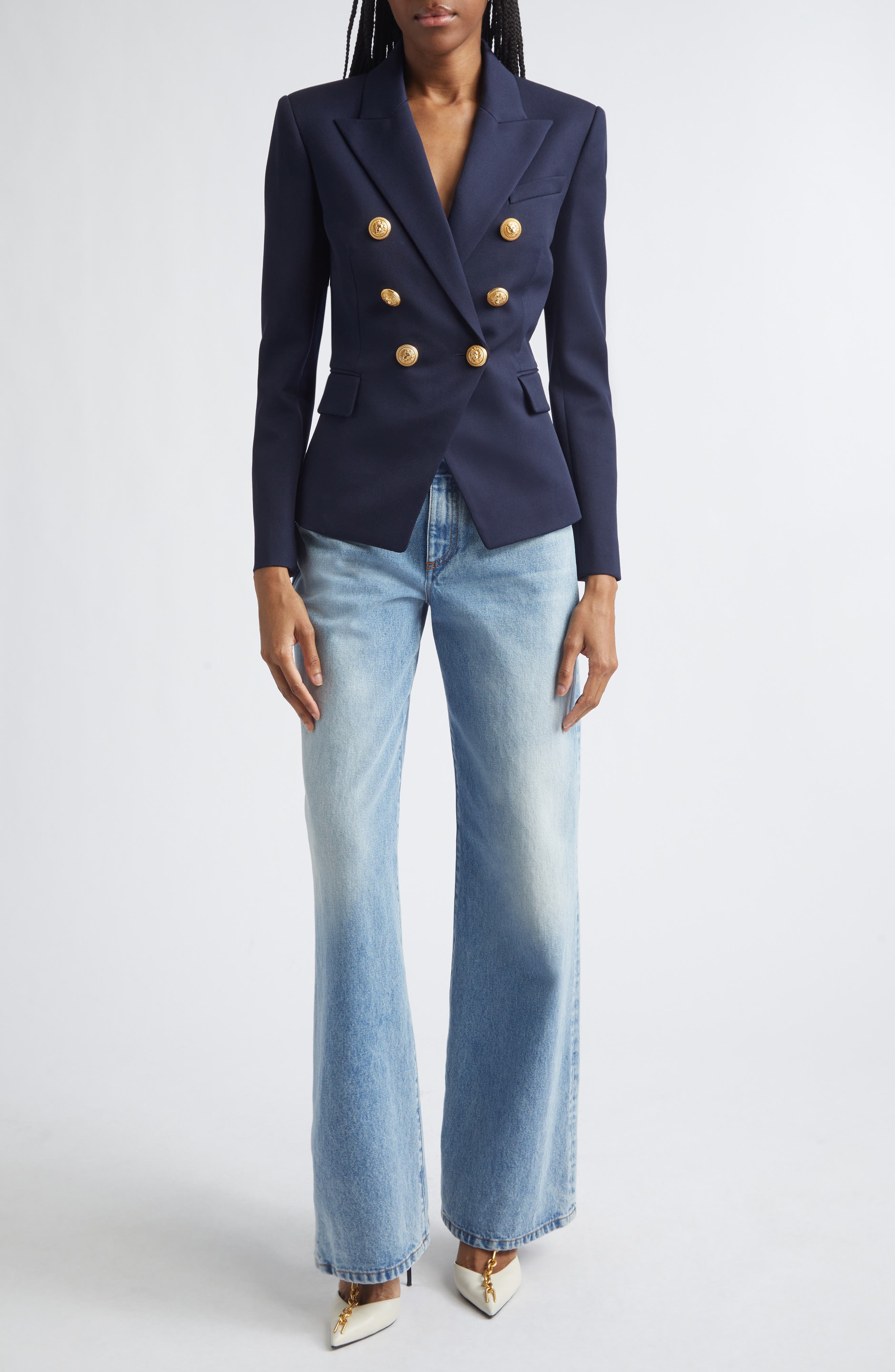 Double Breasted Wool Blazer - image 4
