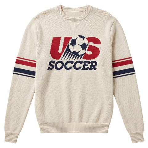 Unisex Uscape Apparel Cream USMNT Retro Knit Sweatshirt