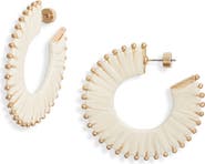Nordstrom Raffia Wrapped Flat Hoop Earrings