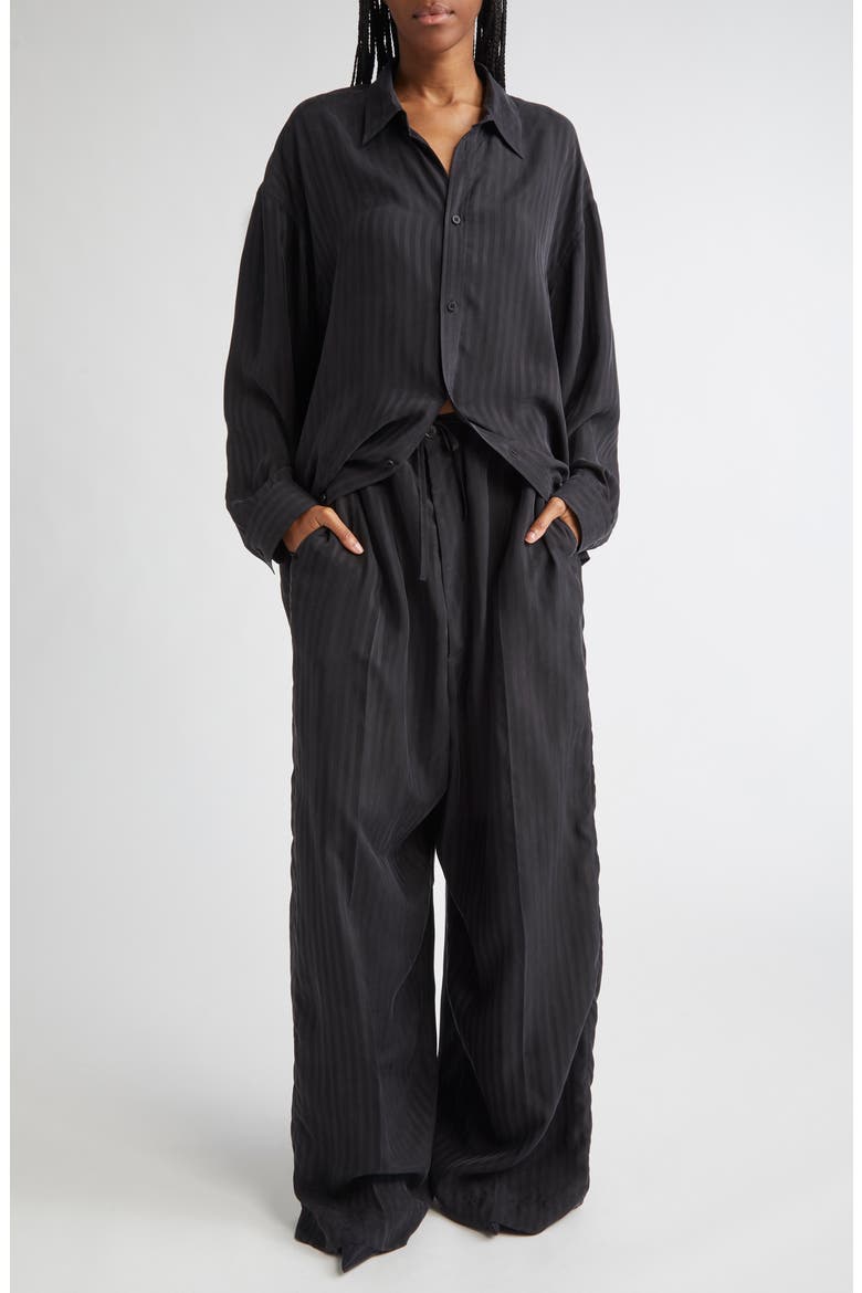 Fluid Cupro Tailored Pants, Alternate, color, 1000 BLACK