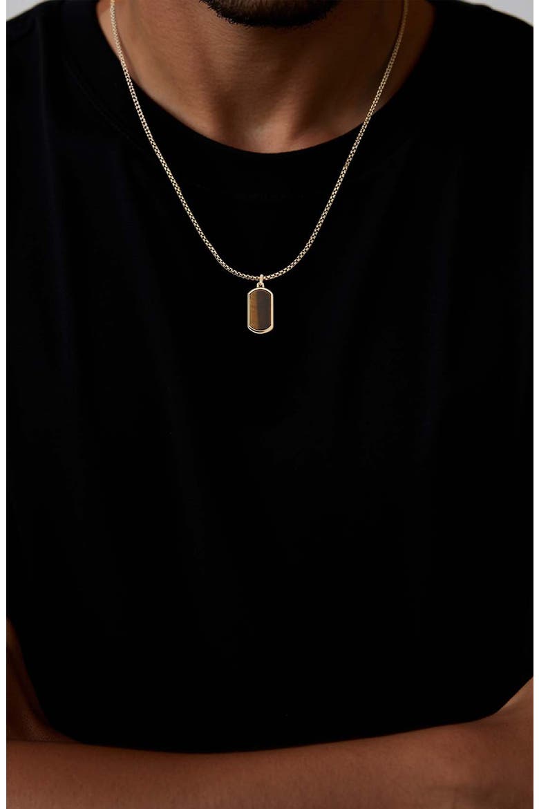 Men's Dog Tag Necklace, Alternate, color, TIGERS EYE