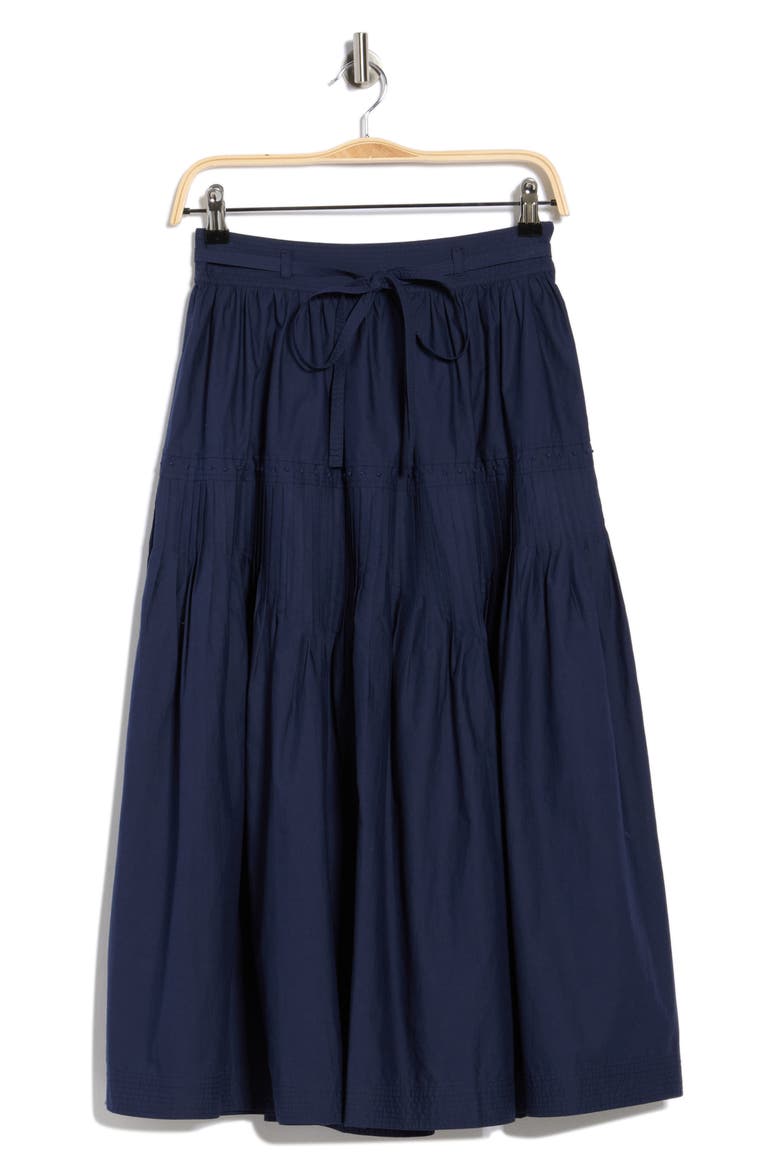 Blythe Cotton Poplin Midi Skirt, Alternate, color, MIDNIGHT