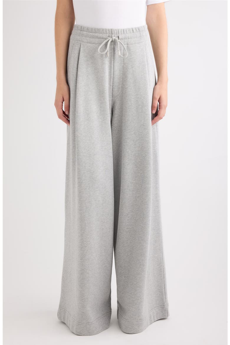 Hadium Pleated Cotton Wide Leg Sweatpants, Main, color, GREY MELANGE