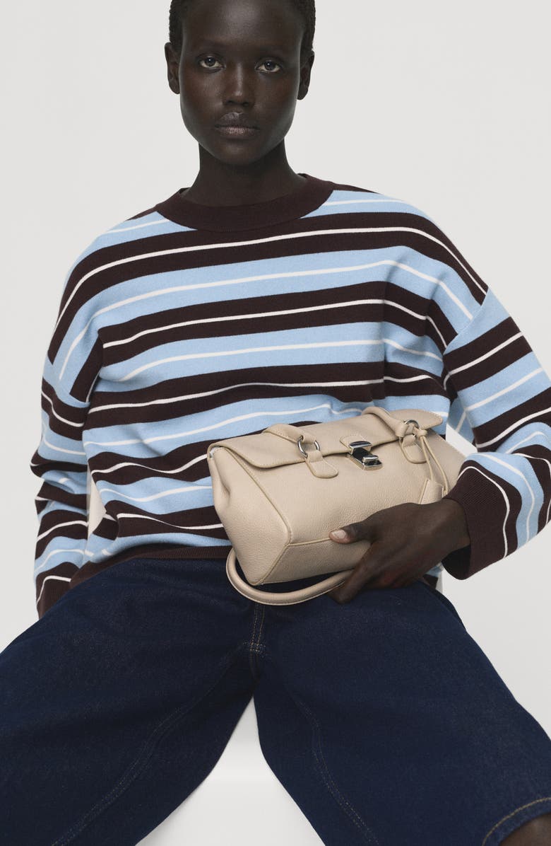 MANGO Lotuina Stripe Sweater, Alternate, color, Chocolate