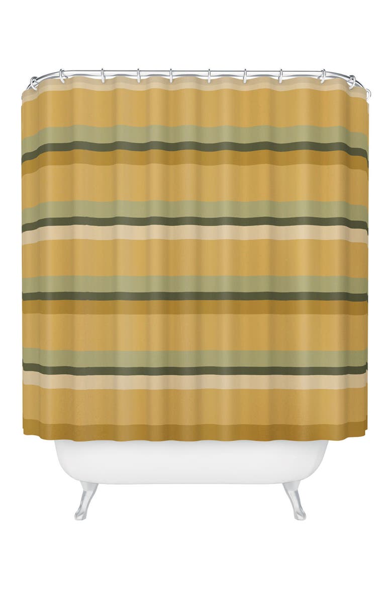 Retro Stripe XXXIV Shower Curtain, Main, color, ORANGE