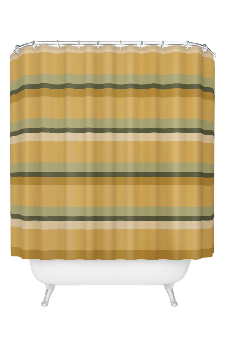 Deny Designs Retro Stripe XXXIV Shower Curtain, Main, color, Orange