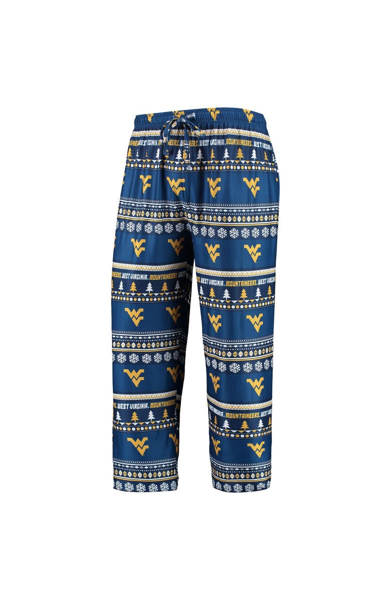 CONCEPTS SPORT Men's Concepts Sport Navy West Virginia Mountaineers Ugly Sweater Long Sleeve T-Shirt and Pants Sleep Set, Alternate, color, Navy