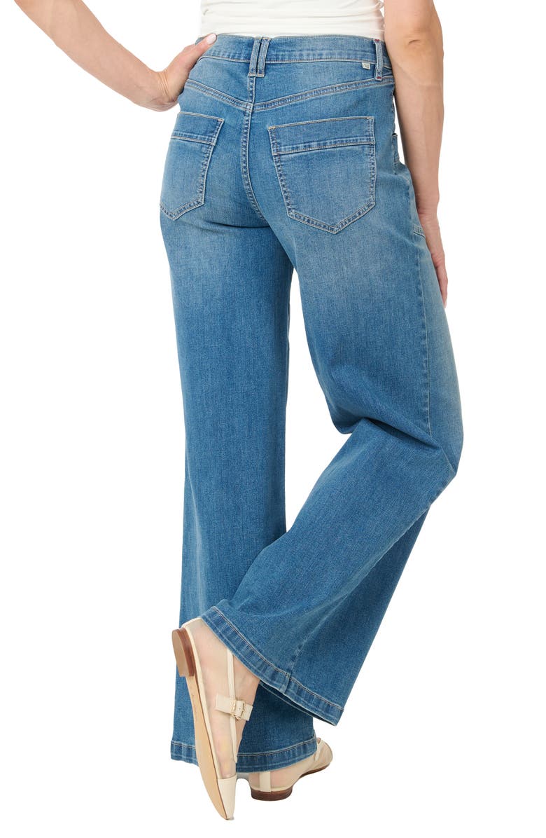 Nicole Miller High Rise Wide Leg Jeans, Alternate, color, Med Blue