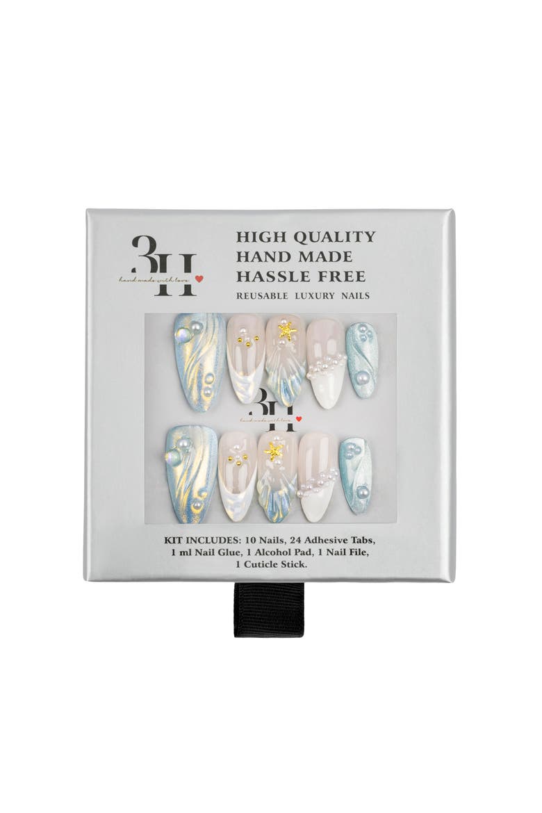 Starry Dreams Luxury Handmade Press on Nails, Main, color, Soft Blue