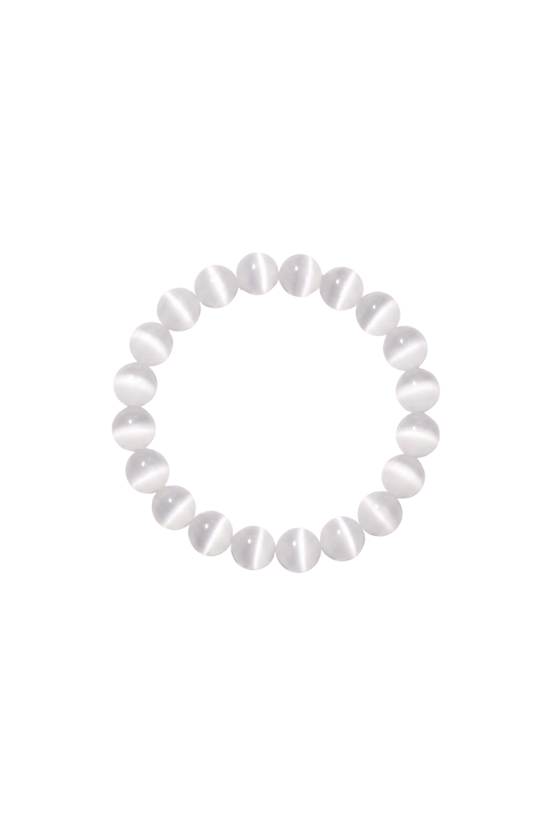 Manifest Intuition White Cat's Eye Beaded Bracelet, Alternate, color, White