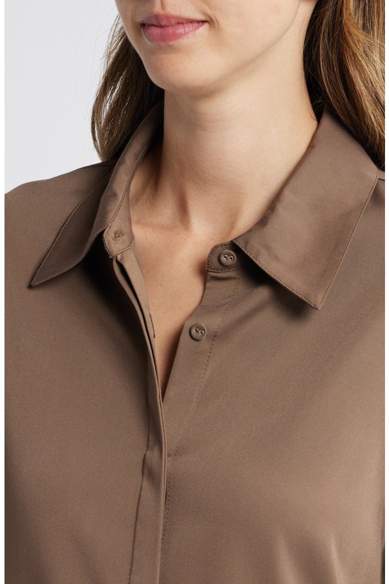 Flare Cuff Button-Up Shirt, Alternate, color, GINGER SNAP