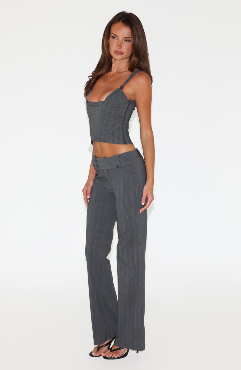 Tiger Mist Kittie Corset Top, Alternate, color, Grey Stipe