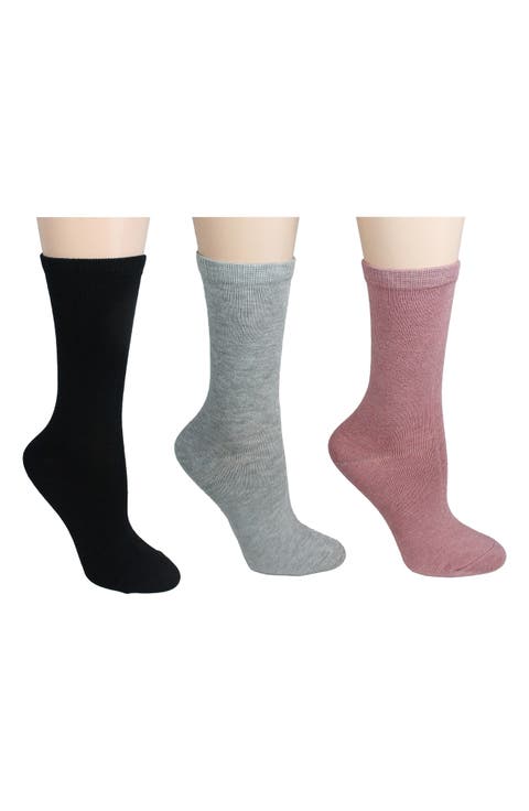 3-Pack Comfy Cushion Crew Socks