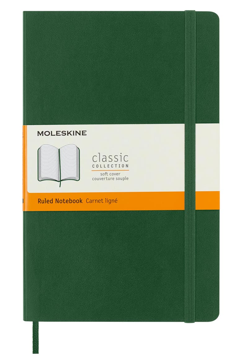 Large Ruled Softcover Notebook, Main, color, MYRTLE GREEN