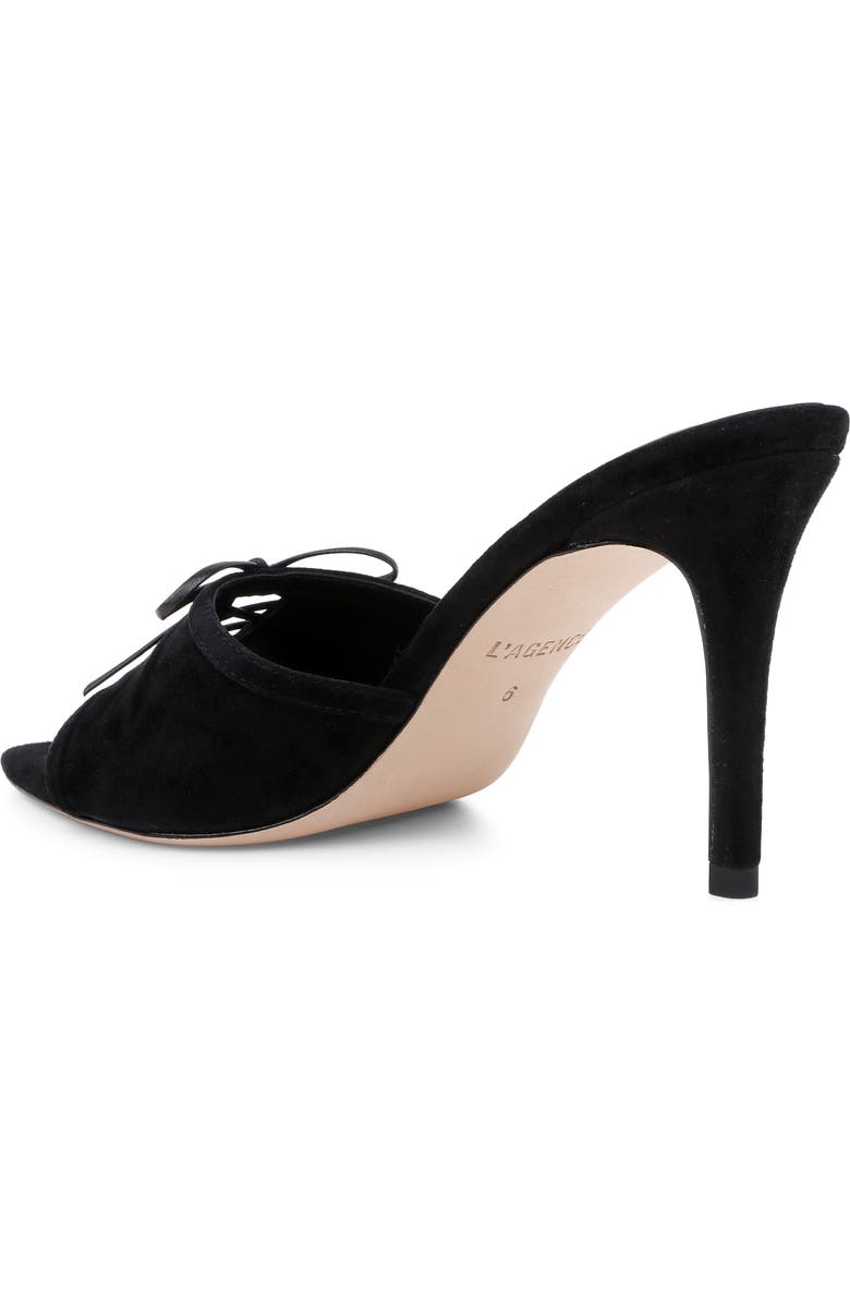L'AGENCE Thames II Lace Up Pointed Toe Leather Mule, Alternate, color, Black Suede