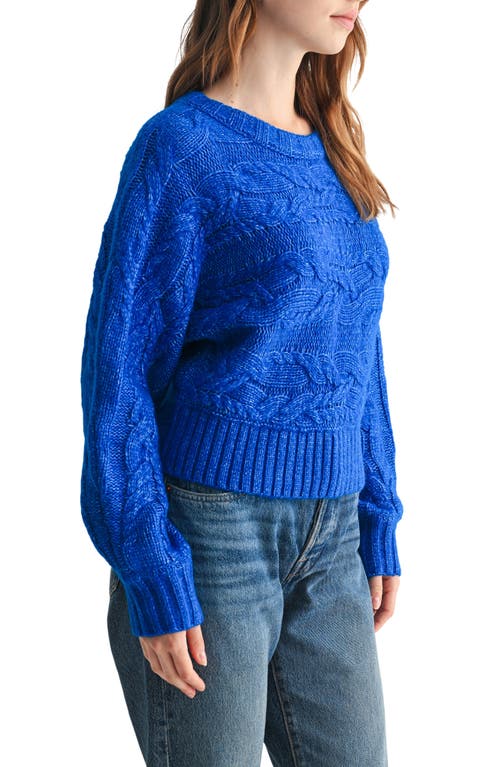 Lush Cable Stitch Sweater In Blue
