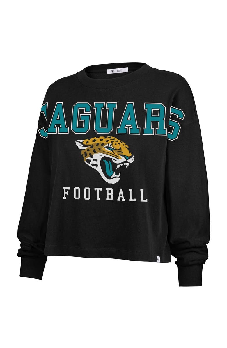 '47 Women's '47 Black Jacksonville Jaguars Outreach City Oversized Long Sleeve T-Shirt, Alternate, color,