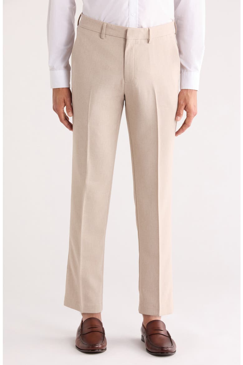 Flat Front Slim Fit Pants, Main, color, STONE
