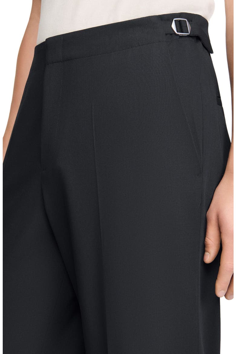 Wide-leg bouclé wool trousers, Alternate, color, Dark grey