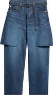 Sacai Sliced Belted Denim Jeans