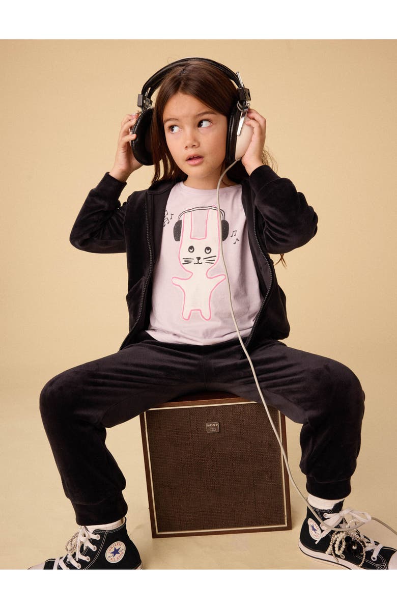 Tea Collection Easy Fit Very Velour Joggers, Alternate, color, Jet Black