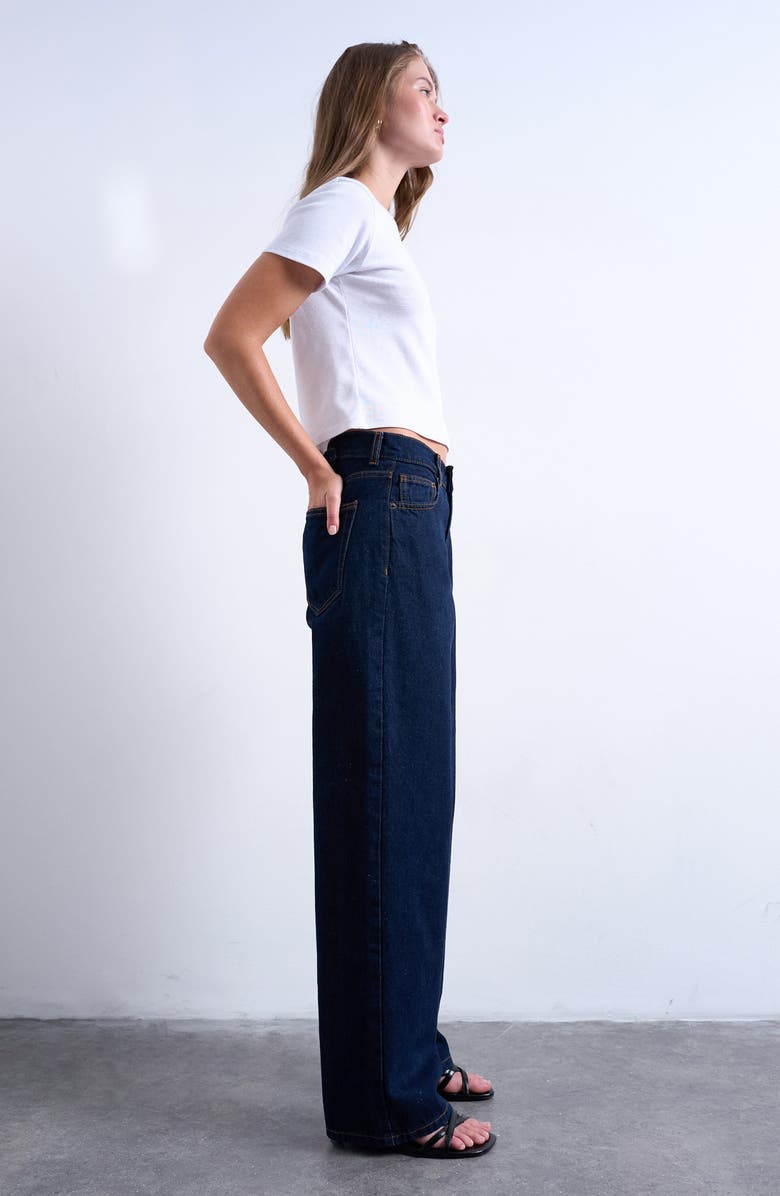 Topshop Cinch Low Rise Relaxed Jeans, Alternate, color, Medium Blue