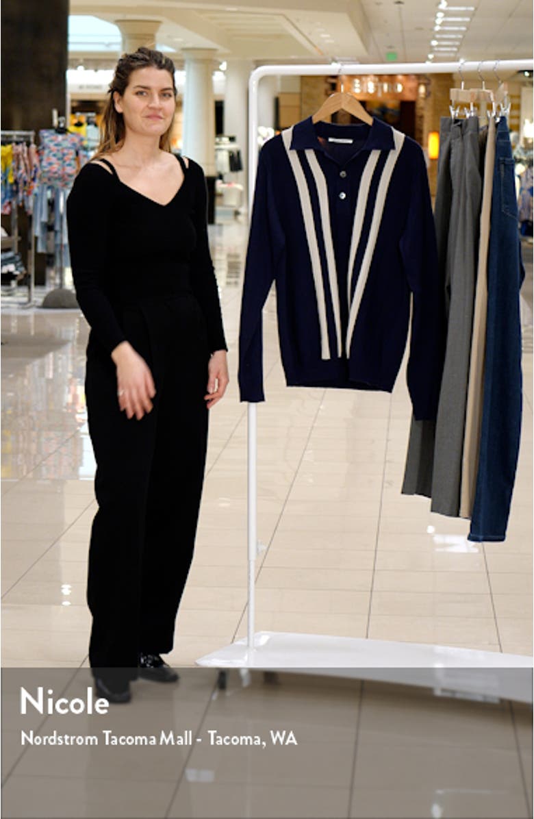 Cooper Stripe Merino Wool Polo Sweater, sales video thumbnail