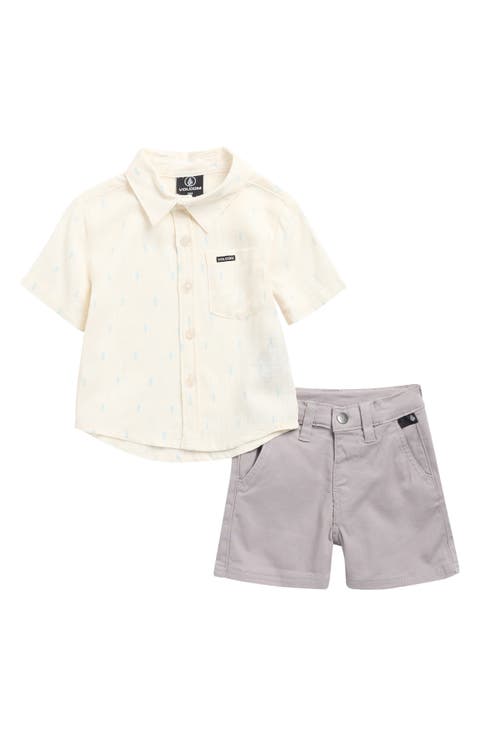 Button Front Shirt & Chino Shorts Set (Baby)