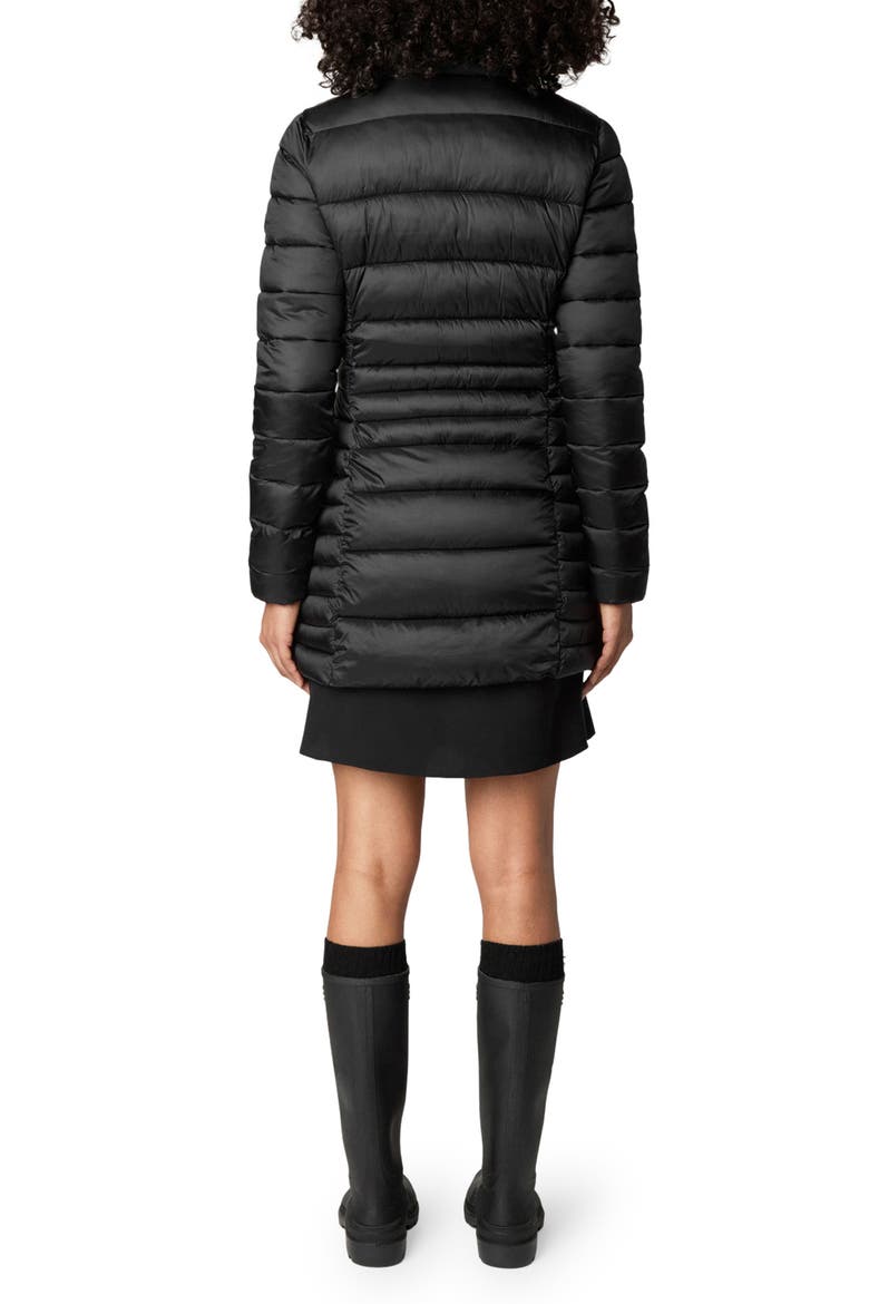 Caroline Water Repellent Satin Puffer Jacket, Alternate, color, BLACK