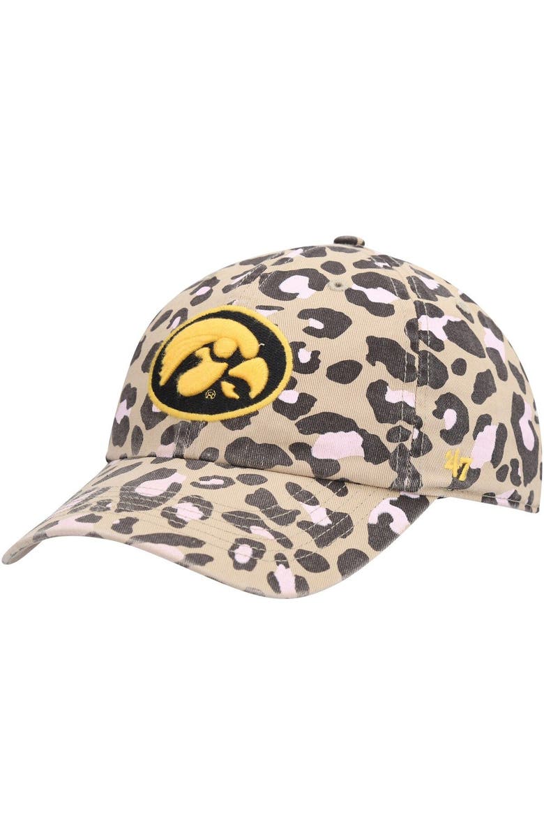 '47 Women's '47 Khaki Iowa Hawkeyes Bagheera Clean Up Adjustable Hat, Main, color,