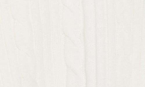 Rdi Cable Knit Crop Polo Sweater In White