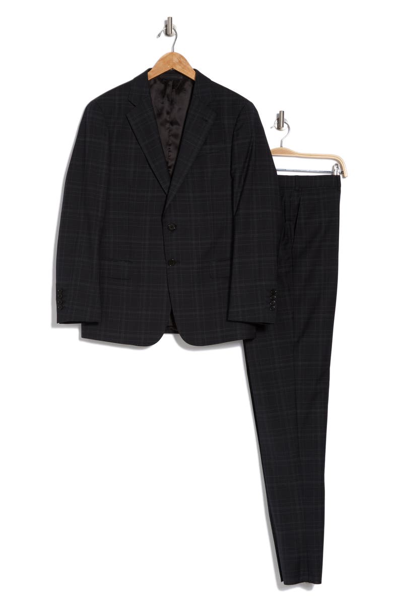 Trim Fit Windowpane Wool Suit