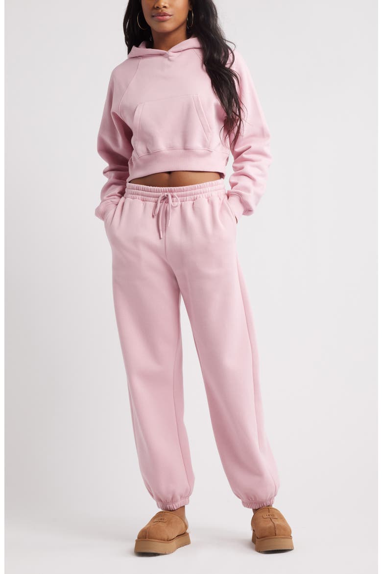 Crop Hoodie, Alternate, color, PINK CAMEO