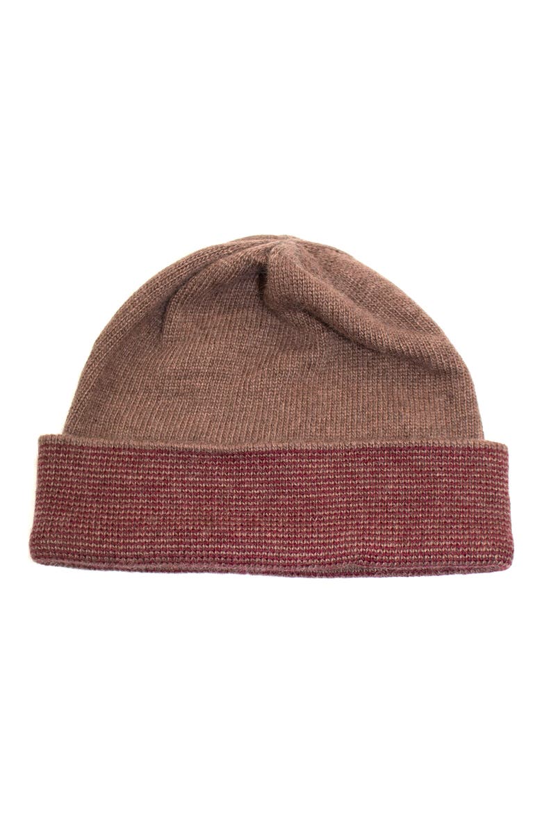 Fold Cuff Beanie, Main, color, SABLE BARN/ MAROON