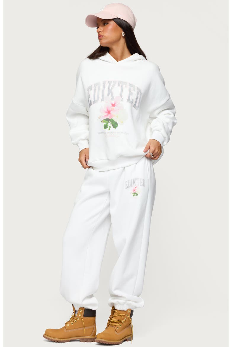 Flerua Logo Sweatpants, Alternate, color, WHITE