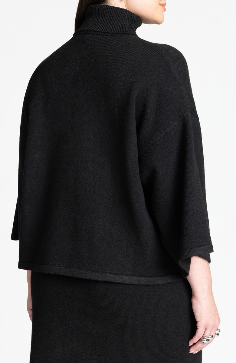 ELOQUII Boxy Crop Turtleneck Sweater, Alternate, color, 