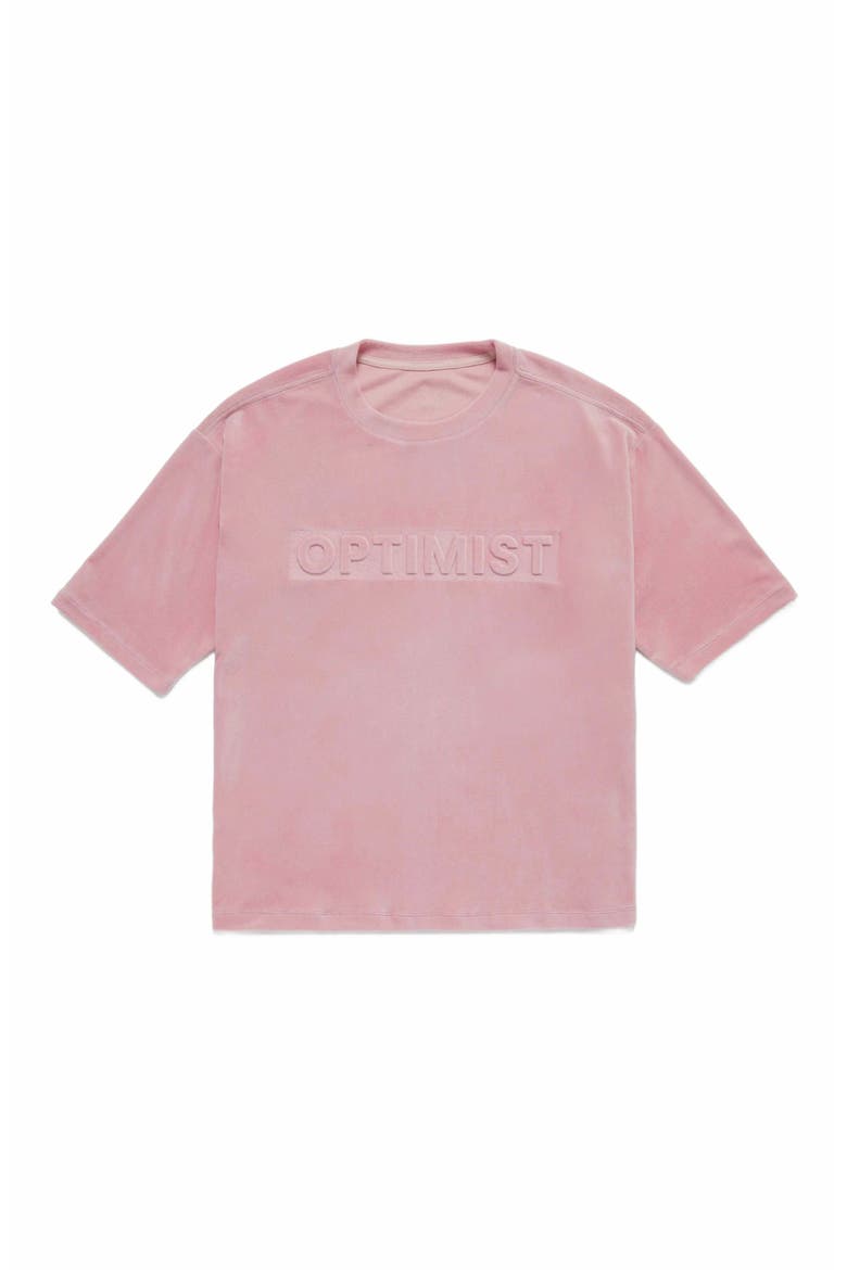 OPTIMIST VELOUR OVERSIZED TEE, Alternate, color, PINK