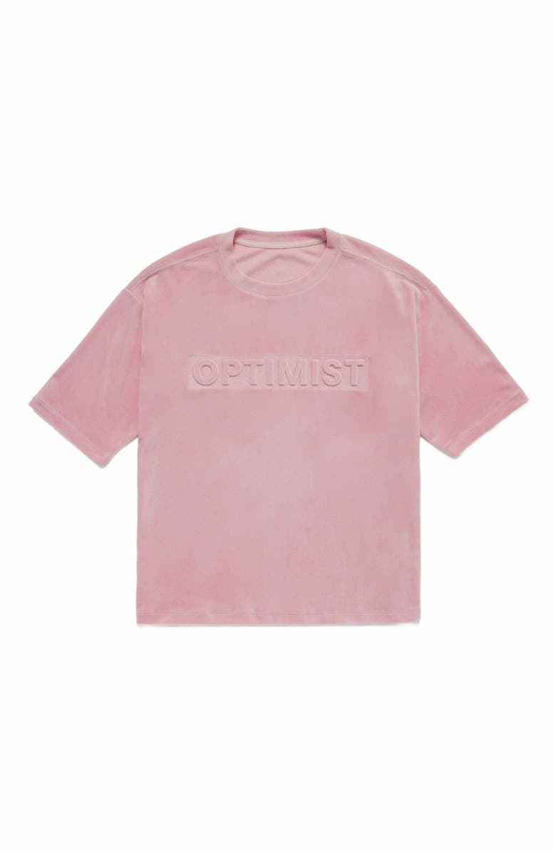 Samii Ryan OPTIMIST VELOUR OVERSIZED TEE, Alternate, color, Pink