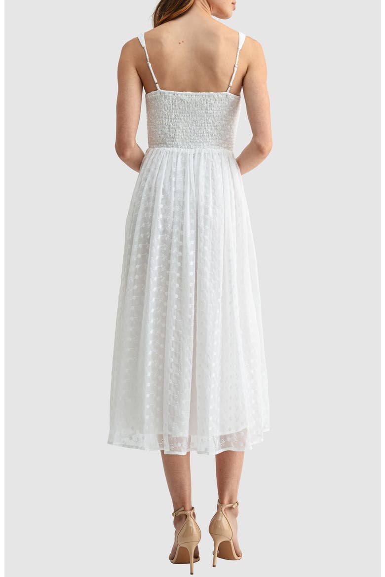 Square Neck Eyelet Midi Dress, Alternate, color, OFF WHITE