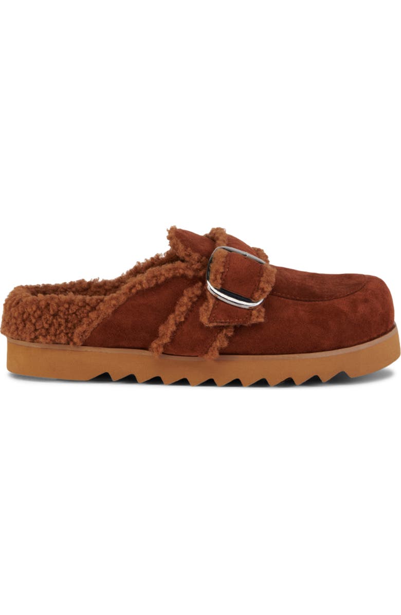 AZALEA WANG Simah Faux Shearling Lined Mule, Alternate, color, Chestnut