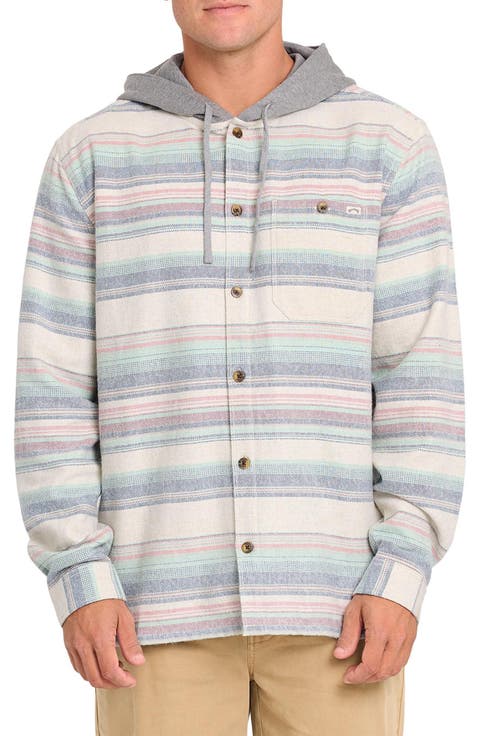 Baja Hooded Flannel Button-Up Shirt Jacket