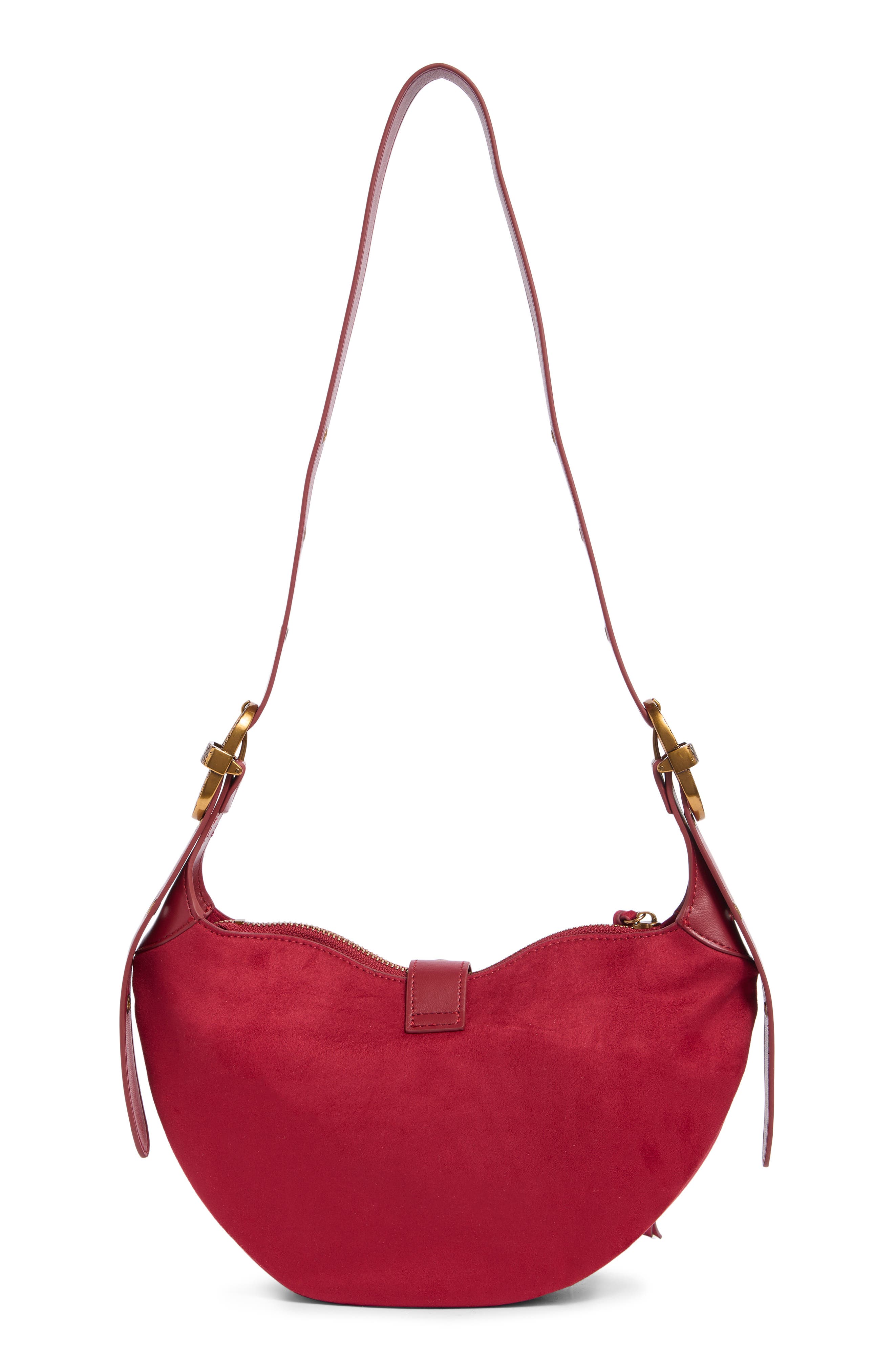 Tessa Suede Shoulder Bag, Alternate, color, DEEP MAGENTA