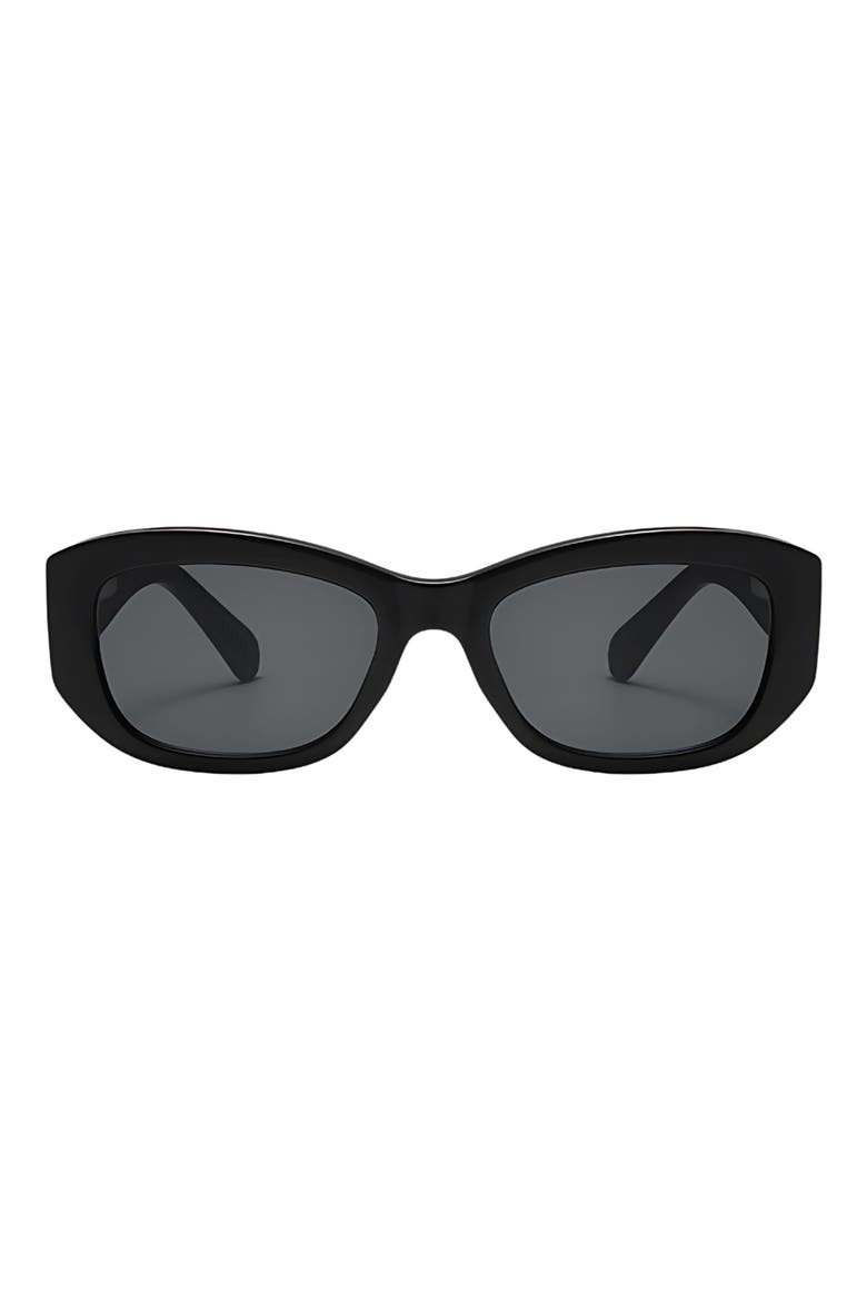 Simone 55mm Polarized Geometric Sunglasses, Main, color, BLACK / BLACK