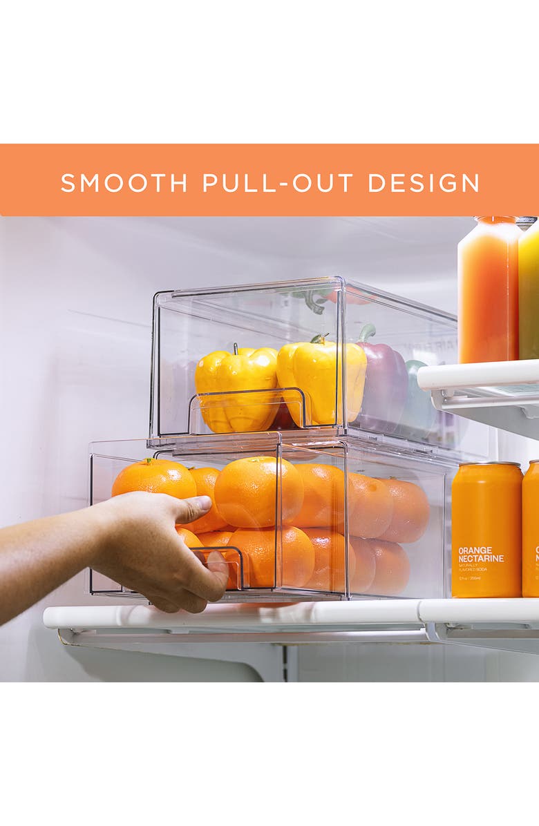 SORBUS Large Set of 2 Fridge Organizer Drawers, Alternate, color, Clear